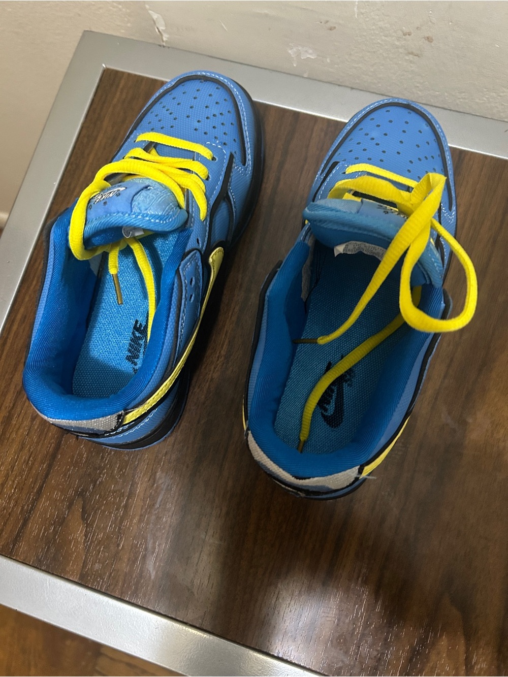 Nike Kids Blue and Yellow Low-Top Sneakers for Active Play
